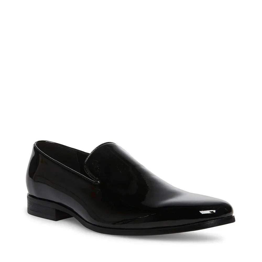 Steve Madden Men's Parigi Black Patent Slip on Formal Shoes NEW Size 7.5 - Picture 3 of 5